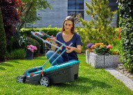 Газонокосилка аккумуляторная PowerMax 32/36V P4A (32см, тр-ник 30л, CnC, до 200м2, без акб и зарядного устройства). Купить в Бресте.