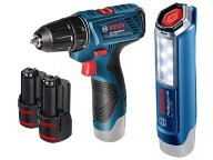 Аккумуляторная дрель-шуруповерт BOSCH GSR 120-LI + GLI 12V-300. Купить в Бресте.